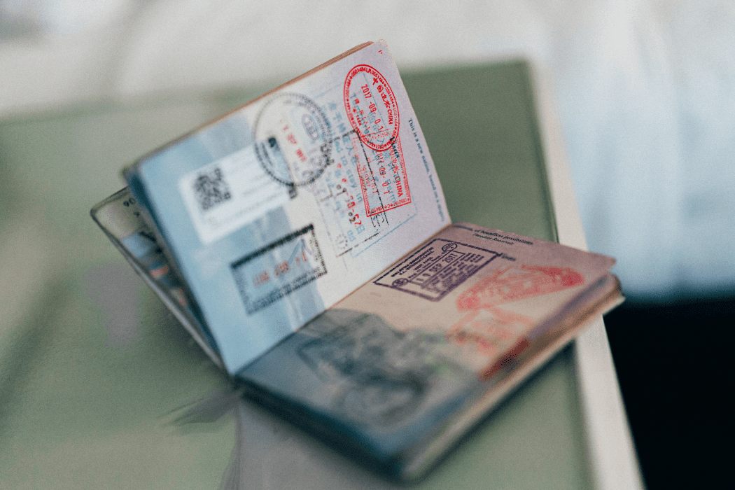 Passport on a desk