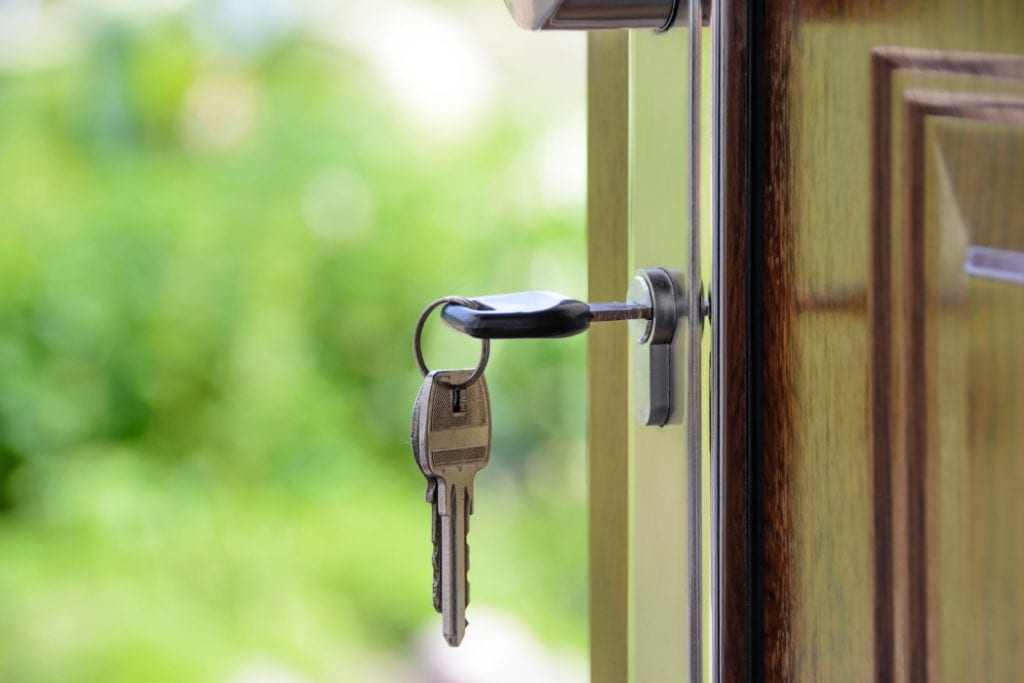 house keys in a lock