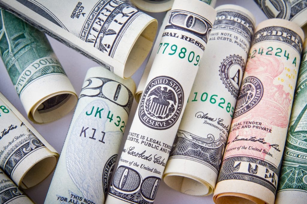 rolled up money