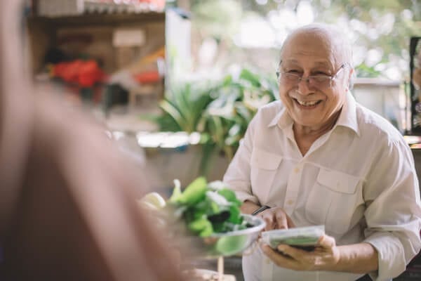 elderly man smiling