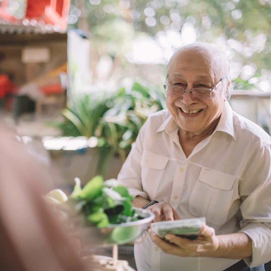 senior man smiling