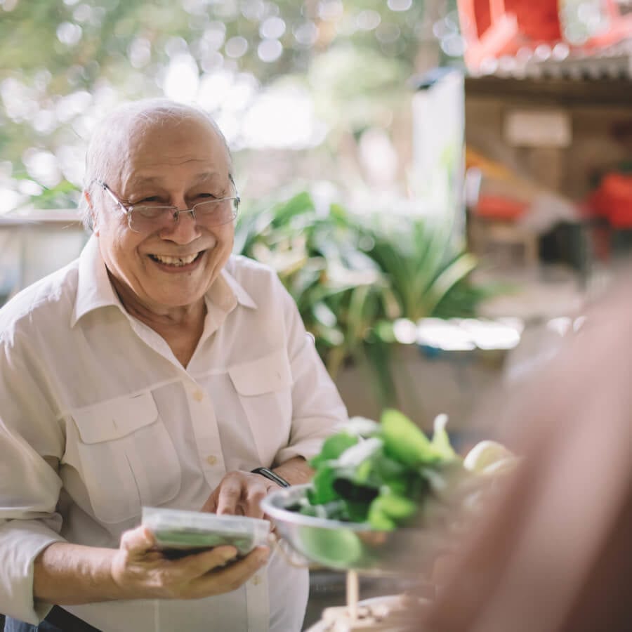 senior man smiling