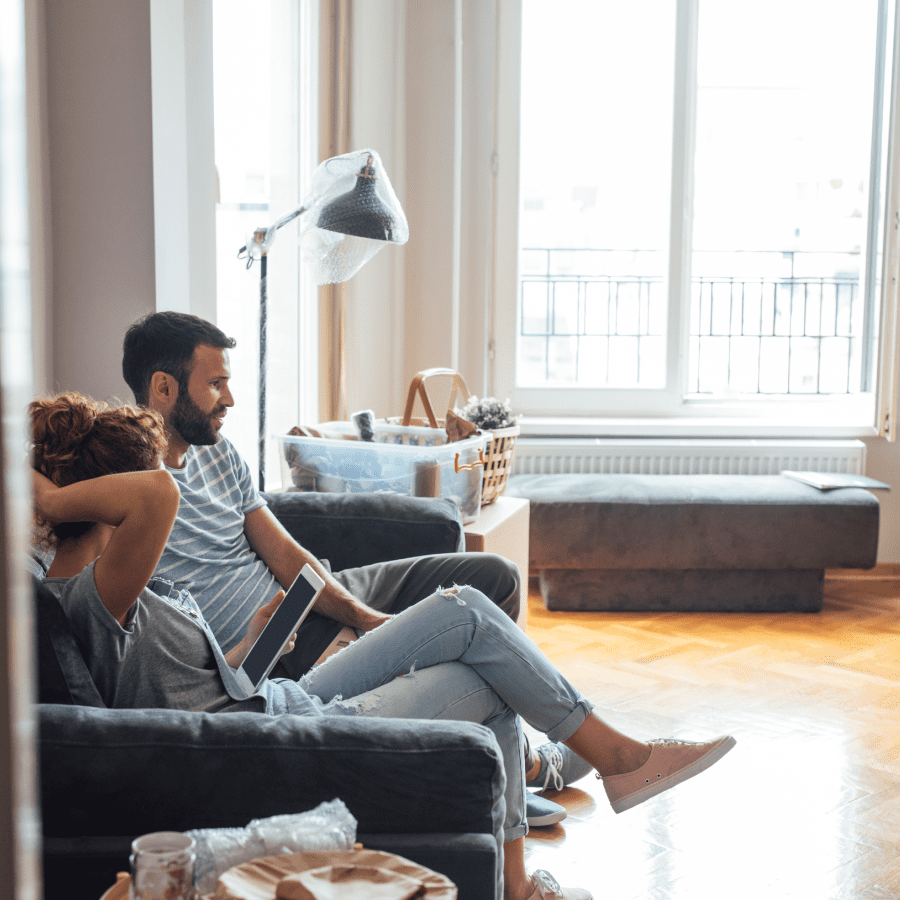 Family relaxing in Chicago multi-unit property