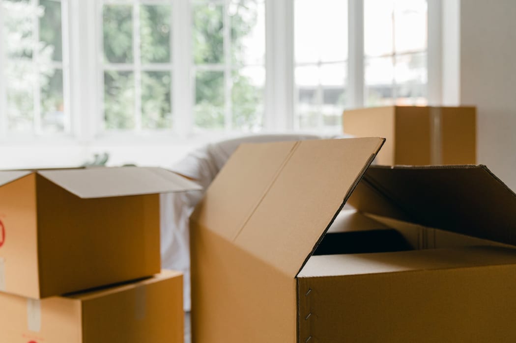 packing boxes in new home