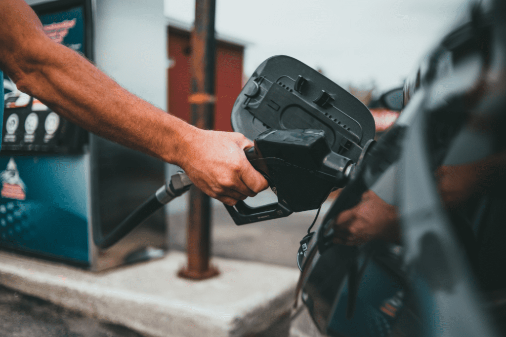 filling up car gas tank