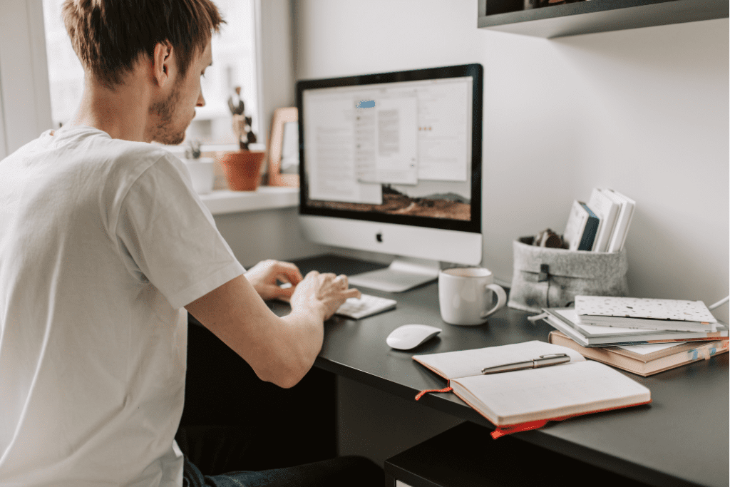 Man working on his computer