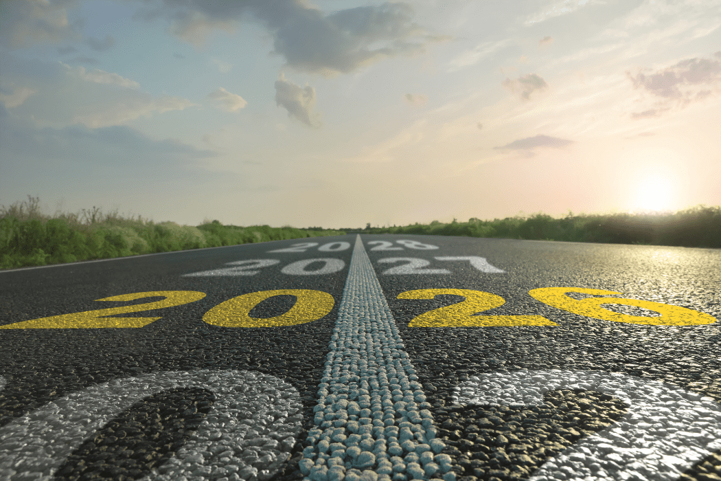 Image of a road with 2026 on it
